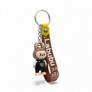 Labubu Brown & Yellow Monster Character Bag Charm Keychain